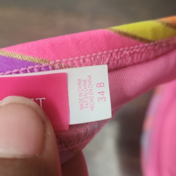 VICTORIA'S SECRET gold zigzag bikini top 34 B strapless underwire FLIRT bandeau - Picture 4 of 6